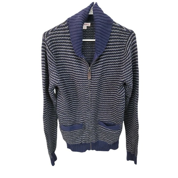 Merona Other - Men's Merona Blue/Grey Zip Front Long Sleeve Cardigan SIZE SMALL